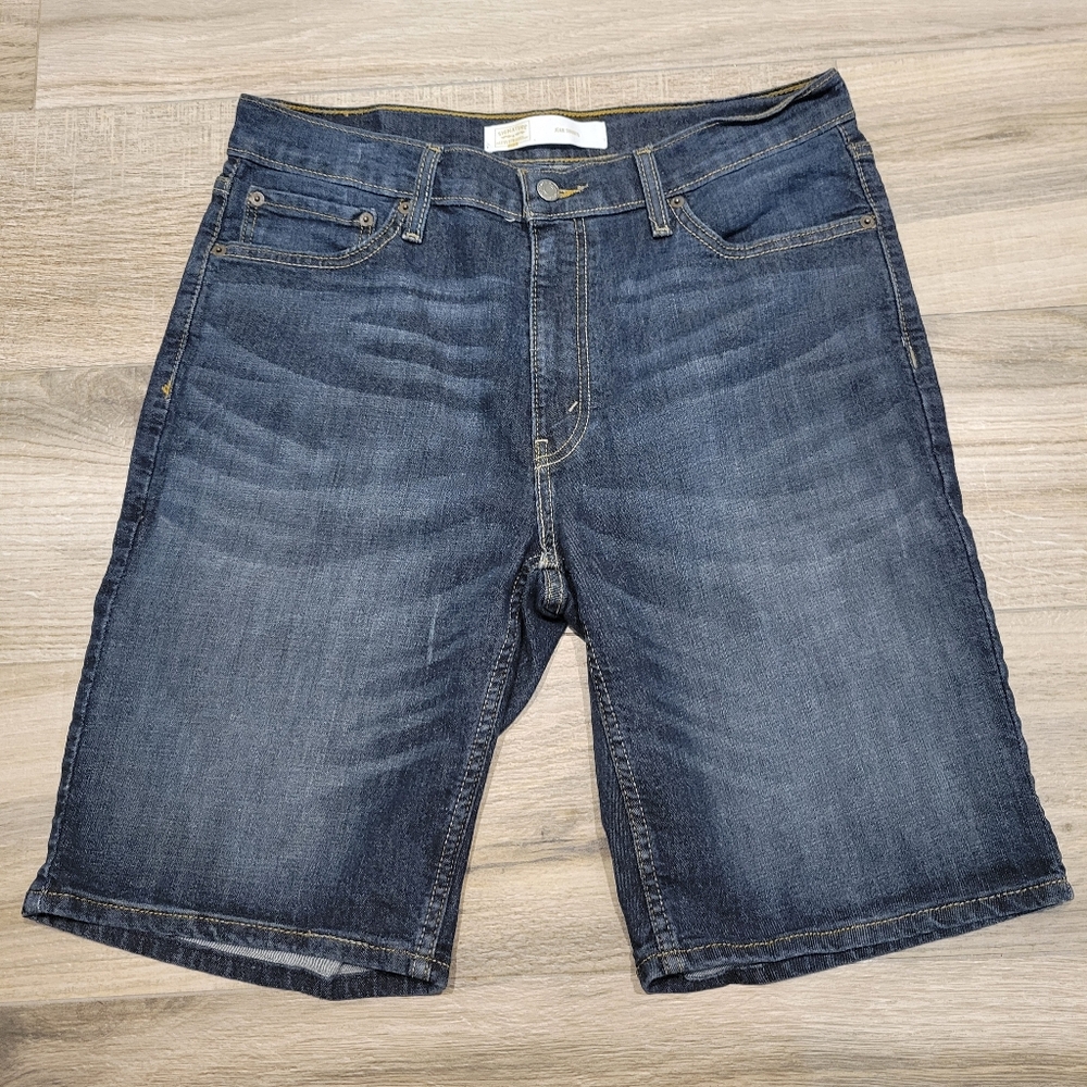 Signature By Levi Strauss Gold Relaxed Jean Shorts 10" Inseam Dark Wash Men's 33